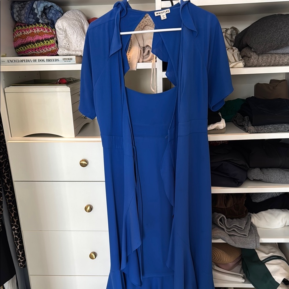 Whistles Vibrant Blue wrap dress